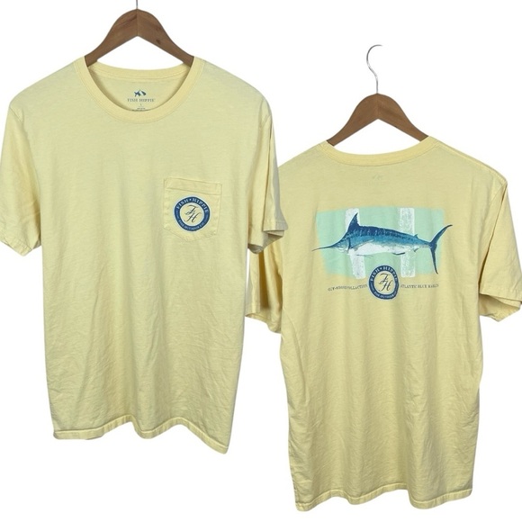TS1063 Men’s Fish Hippie Preppy Beach Brand Pocket Logo T Shirt L - Picture 1 of 5